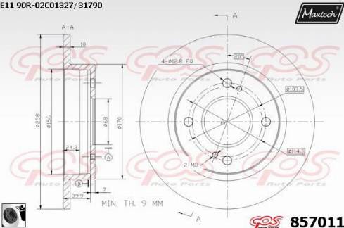 Maxtech 857011.0060 - Disque de frein cwaw.fr