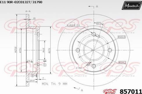 Maxtech 857011.0000 - Disque de frein cwaw.fr