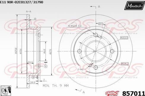 Maxtech 857011.0080 - Disque de frein cwaw.fr