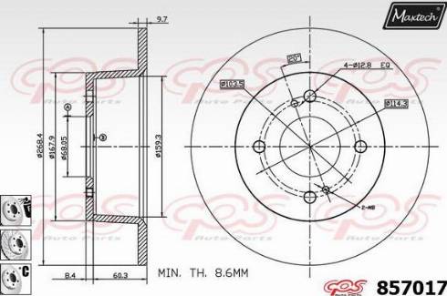 Maxtech 857017.6980 - Disque de frein cwaw.fr