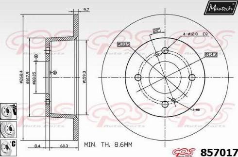 Maxtech 857017.6880 - Disque de frein cwaw.fr