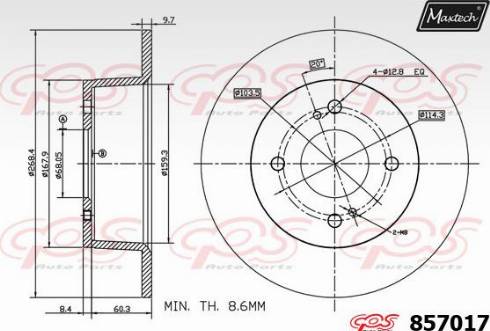 Maxtech 857017.0000 - Disque de frein cwaw.fr