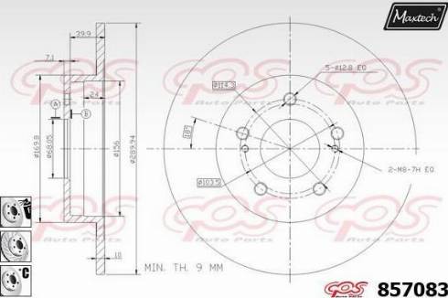 Maxtech 857083.6880 - Disque de frein cwaw.fr