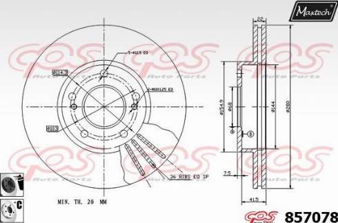 Maxtech 857078.6060 - Disque de frein cwaw.fr