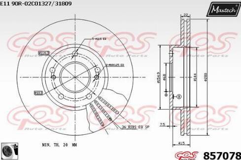 Maxtech 857078.0060 - Disque de frein cwaw.fr