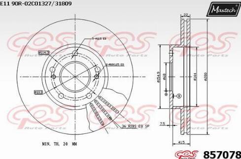 Maxtech 857078.0000 - Disque de frein cwaw.fr