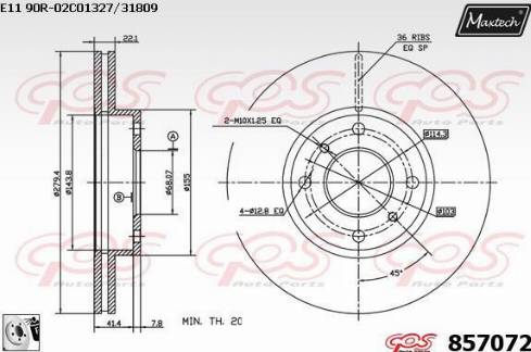 Maxtech 857072.0080 - Disque de frein cwaw.fr