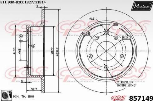 Maxtech 857149.0060 - Disque de frein cwaw.fr