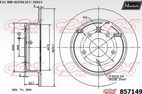 Maxtech 857149.0000 - Disque de frein cwaw.fr