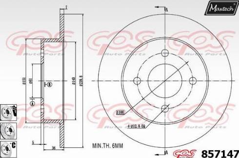 Maxtech 857147.6980 - Disque de frein cwaw.fr