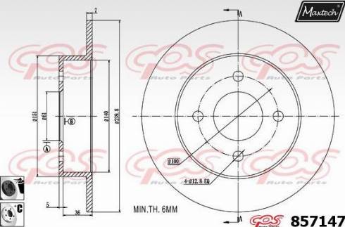 Maxtech 857147.6060 - Disque de frein cwaw.fr