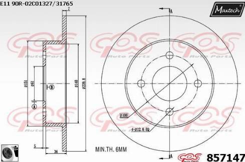 Maxtech 857147.0060 - Disque de frein cwaw.fr