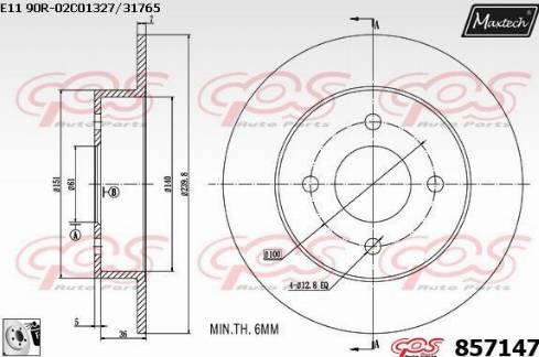 Maxtech 857147.0080 - Disque de frein cwaw.fr