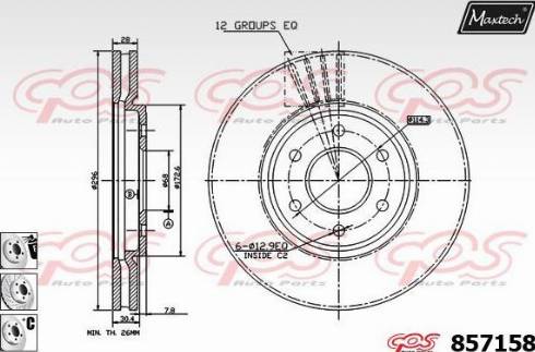 Maxtech 857158.6880 - Disque de frein cwaw.fr