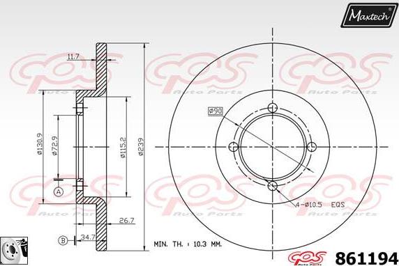 Maxtech 857158 - Disque de frein cwaw.fr