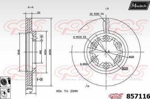 Maxtech 857116.6060 - Disque de frein cwaw.fr