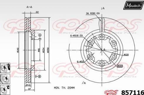 Maxtech 857116.6880 - Disque de frein cwaw.fr