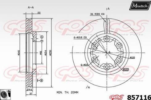 Maxtech 857116.0060 - Disque de frein cwaw.fr