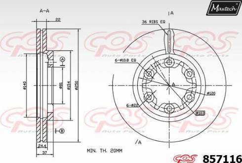 Maxtech 857116.0000 - Disque de frein cwaw.fr