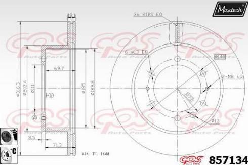 Maxtech 857134.6060 - Disque de frein cwaw.fr