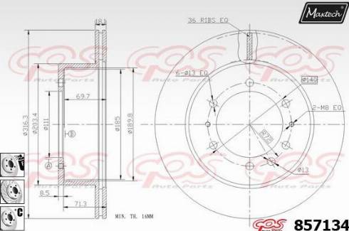 Maxtech 857134.6880 - Disque de frein cwaw.fr