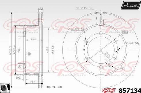 Maxtech 857134.0060 - Disque de frein cwaw.fr