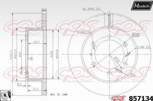 Maxtech 857134.0080 - Disque de frein cwaw.fr