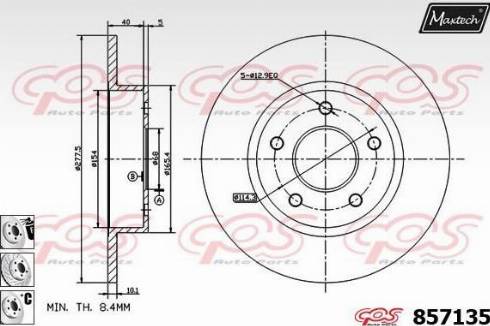 Maxtech 857135.6880 - Disque de frein cwaw.fr