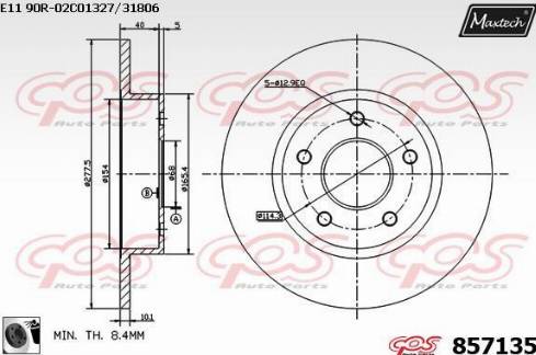 Maxtech 857135.0060 - Disque de frein cwaw.fr