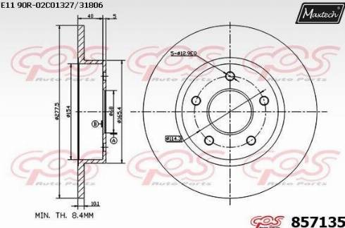 Maxtech 857135.0000 - Disque de frein cwaw.fr