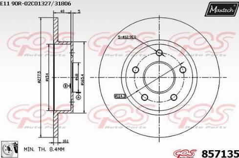 Maxtech 857135.0080 - Disque de frein cwaw.fr