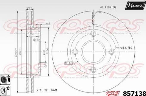 Maxtech 857138.6060 - Disque de frein cwaw.fr