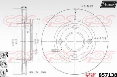 Maxtech 857138.6880 - Disque de frein cwaw.fr