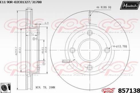 Maxtech 857138.0060 - Disque de frein cwaw.fr