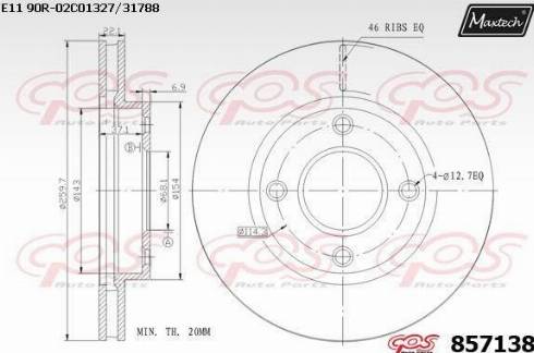 Maxtech 857138.0000 - Disque de frein cwaw.fr