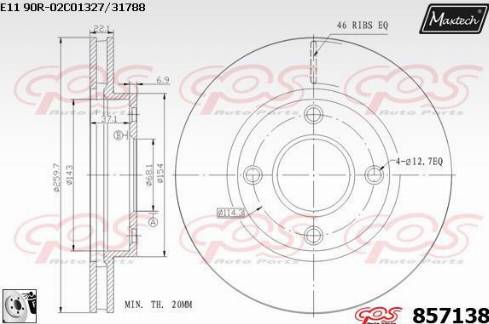 Maxtech 857138.0080 - Disque de frein cwaw.fr