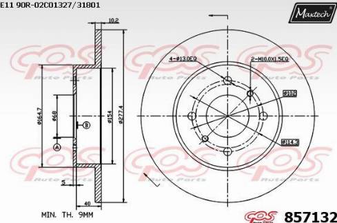 Maxtech 857132.0000 - Disque de frein cwaw.fr