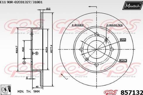 Maxtech 857132.0080 - Disque de frein cwaw.fr