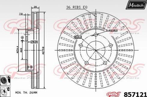 Maxtech 857121.6060 - Disque de frein cwaw.fr