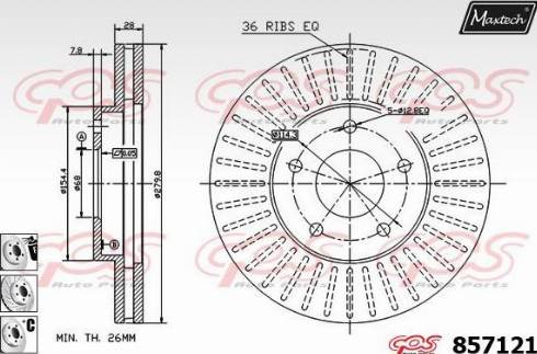 Maxtech 857121.6880 - Disque de frein cwaw.fr