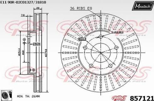 Maxtech 857121.0060 - Disque de frein cwaw.fr