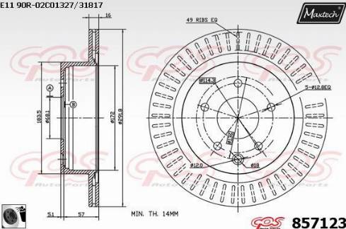 Maxtech 857123.0060 - Disque de frein cwaw.fr