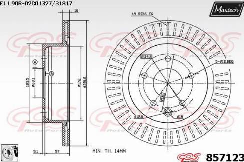 Maxtech 857123.0080 - Disque de frein cwaw.fr