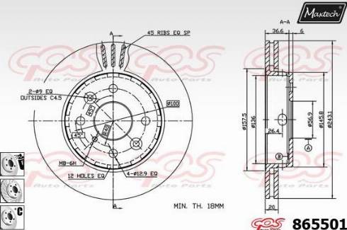 Maxtech 865501.6980 - Disque de frein cwaw.fr