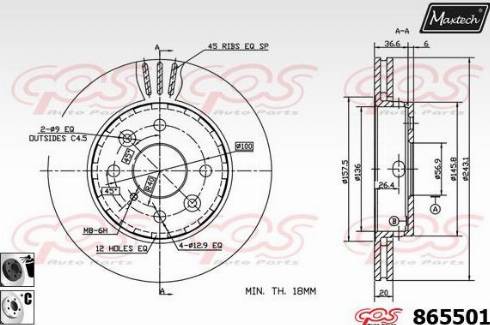 Maxtech 865501.6060 - Disque de frein cwaw.fr