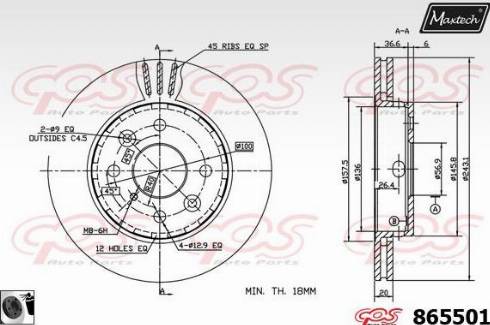 Maxtech 865501.0060 - Disque de frein cwaw.fr