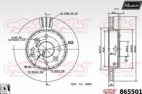 Maxtech 865501.0080 - Disque de frein cwaw.fr