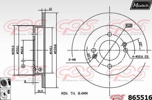 Maxtech 865516.6060 - Disque de frein cwaw.fr