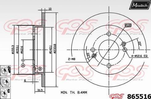 Maxtech 865516.6880 - Disque de frein cwaw.fr