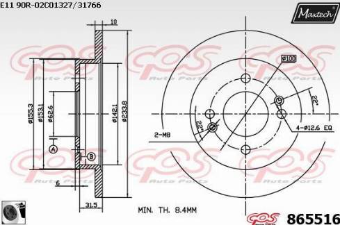 Maxtech 865516.0060 - Disque de frein cwaw.fr